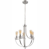 Kronleuchter Metall in Silber 5-flammig E27 Ø 45...