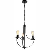 Kronleuchter Schwarz Metall &Oslash; 42 cm 3-flammig E27...