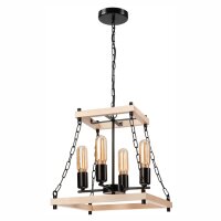 Hängeleuchte Holz Metall B: 37 cm Rustikal 4-flammig...
