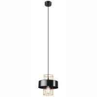 H&auml;ngelampe Metall Schwarz Gold &Oslash; 20 cm E27 h&ouml;henverstellbar