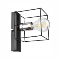 Wandlampe Schwarz Chrom Würfel Metall Draht für...