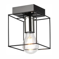 Deckenleuchte Metall eckig Schwarz Chrom B: 13 cm f&uuml;r E27