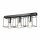 Deckenlampe Metall Schwarz Chrom 50 cm lang 3-flammig E27