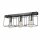 Deckenlampe Metall Schwarz Chrom 50 cm lang 3-flammig E27