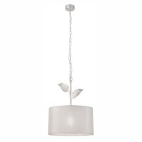 Hängelampe Stoff Metall in Silber E27 Ø 35 cm...