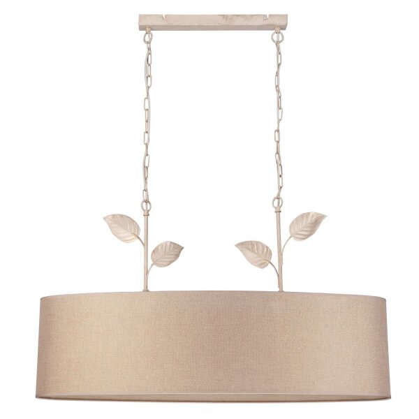 Hängelampe Stoff Metall B: 89 cm in Gold 2-flammig E27