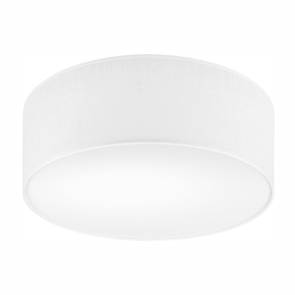 Deckenlampe Weiß Ø 35 cm rund flach Stoff blendarm E27