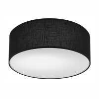 Deckenleuchte Schwarz Ø 35 cm rund flach Stoff...