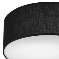 Deckenleuchte Schwarz Ø 35 cm rund flach Stoff...