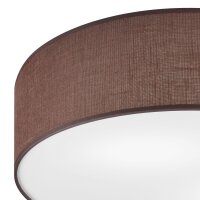 Deckenleuchte Braun Ø 45 cm rund Stoff blendarm...