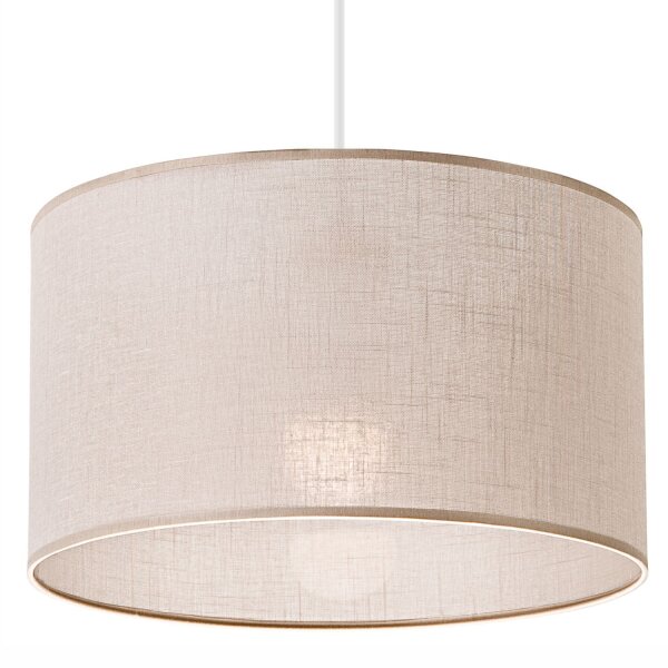 Hängeleuchte Stoffschirm Ø 35 cm Beige verstellbar E27