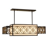Gro&szlig;e Deckenlampe Vintage 192 cm lang Eisen Stoff