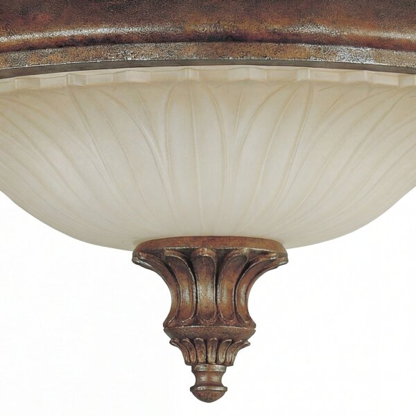 Rustikale Deckenlampe Glas Metall Bronze E27 Ø44,5 cm