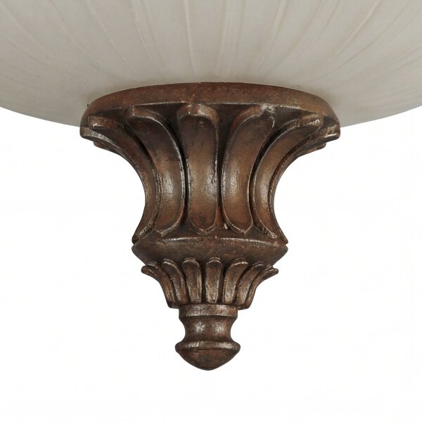 Rustikale Deckenlampe Glas Metall Bronze E27 Ø44,5 cm