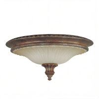 Rustikale Deckenlampe Glas Metall Bronze E27 Ø44,5 cm