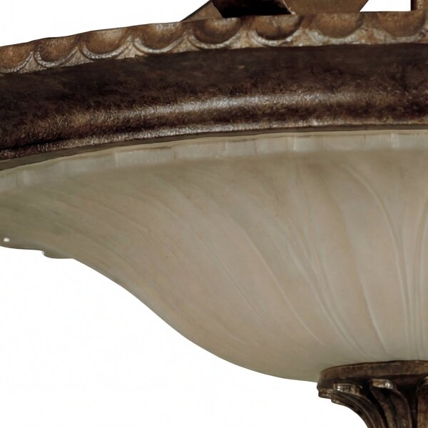 Deckenleuchte Rustikal Glas Metall Bronze E27 Ø48 cm