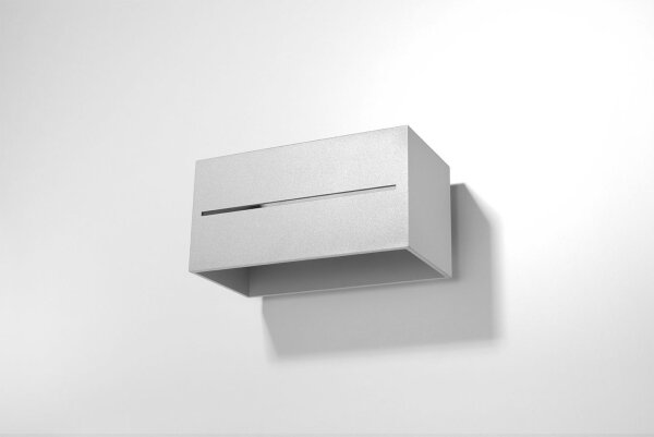 Up Down Wandleuchte Grau Aluminium eckig Modern