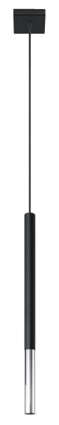 Hängelampe Metall Schwarz Chrom Ø 2,5 cm schmal Zylinder