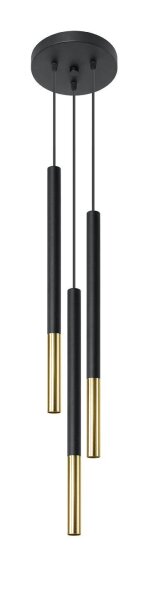 Hängelampe Schwarz Gold 3-flammig G9 Ø 20 cm Metall