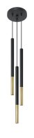 H&auml;ngelampe Schwarz Gold 3-flammig G9 &Oslash; 20 cm Metall