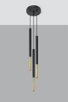 Hängelampe Schwarz Gold 3-flammig G9 Ø 20 cm...
