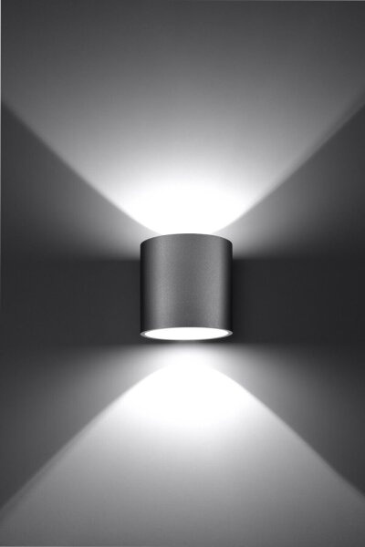 Moderne runde Wandleuchte RODA grau