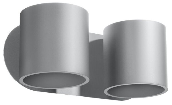 Graue Wandleuchte Aluminium Modern Up Down 2x G9
