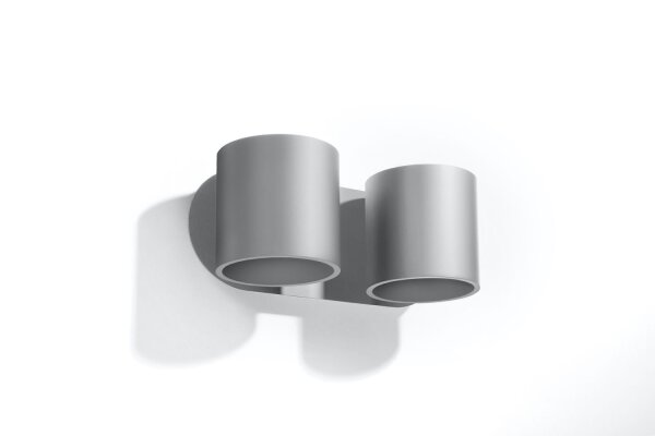 Graue Wandleuchte Aluminium Modern Up Down 2x G9