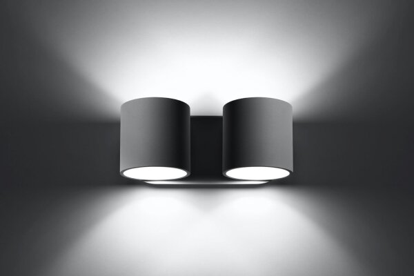 Graue Wandleuchte Aluminium Modern Up Down 2x G9