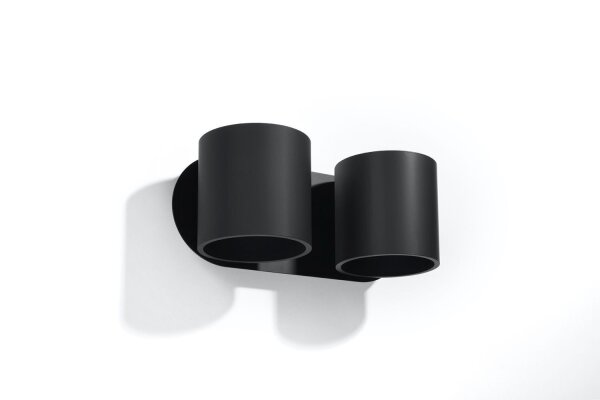 Metall Wandleuchte Schwarz B:26cm H:12cm Modern 2x G9