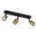 Deckenspot verstellbar 3-flammig in Schwarz Gold Metall