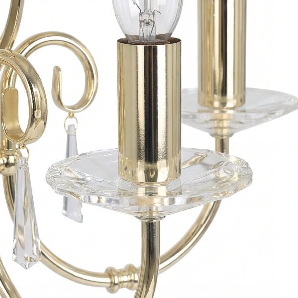 Premium Kronleuchter Messing Metall Glas E14 Ø48 cm