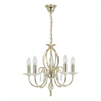 Premium Kronleuchter Messing Metall Glas E14 Ø48 cm