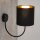 Wandleuchte Schwarz Gold E27 Stoff Metall elegant
