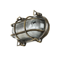 Außenlampe Messing Riffelglas E27 IP64 Maritim...