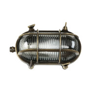Außenlampe Messing Riffelglas E27 IP64 Maritim...