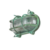 Außenlampe Wand Messing Glas IP64 E27 Maritim...