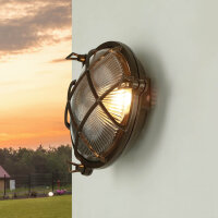 Messinglampe außen Maritim Ø 21 cm Schwarz...