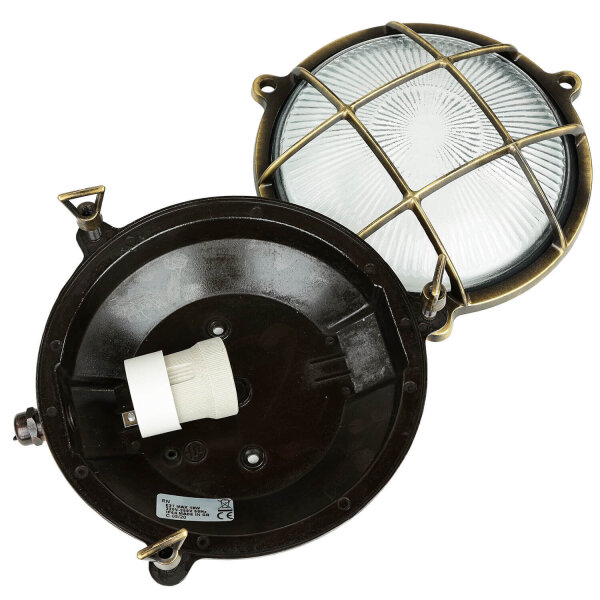 Wandlampe außen Messing Maritim IP64 E27 SERIFOS