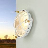 Außenlampe Weiß Messing Glas Ø 21 cm...