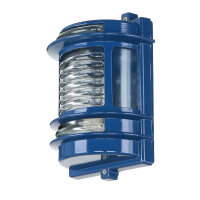 Wandlampe au&szlig;en E27 IP64 Messing Glas H: 22 cm Blau
