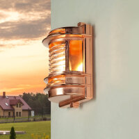 Außenleuchte Wand E27 IP64 Messing Glas in Kupfer