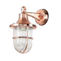 Außenlampe Wand E27 IP64 in Kupfer Glas Messing...