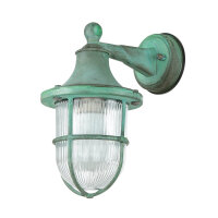 Wandlampe außen E27 IP64 Grün antik Glas...