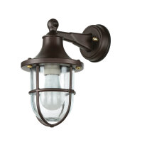 Wandlampe Messing außen IP64 Rostbraun antik...