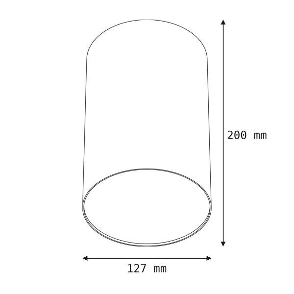 Deckenspot Weiß E27 Ø 12,7 cm H: 20 cm Modern POINT