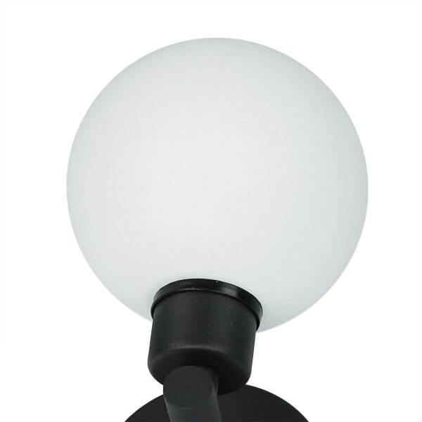 Badlampe Wand IP44 Schwarz Weiß G9 Zugschalter Kugelschirm