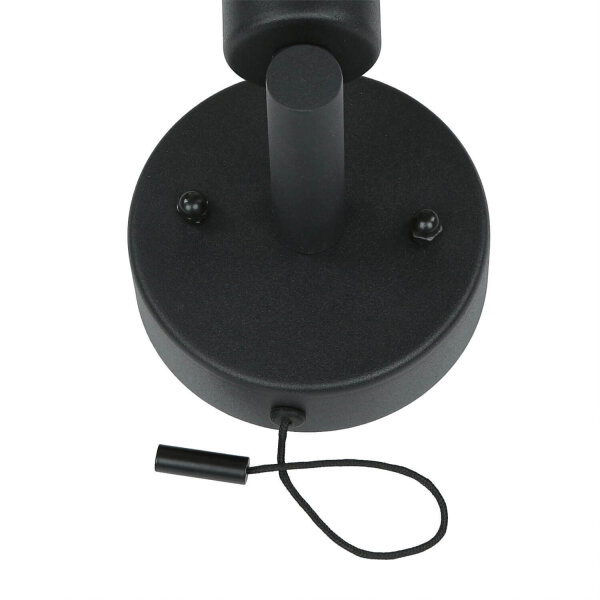 Badlampe Wand IP44 Schwarz Weiß G9 Zugschalter Kugelschirm