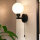 Badlampe Wand IP44 Schwarz Weiß G9 Zugschalter Kugelschirm