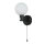 Badlampe Wand IP44 Schwarz Weiß G9 Zugschalter Kugelschirm